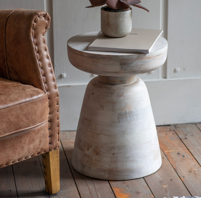 Bibury Whitewashed Side Table