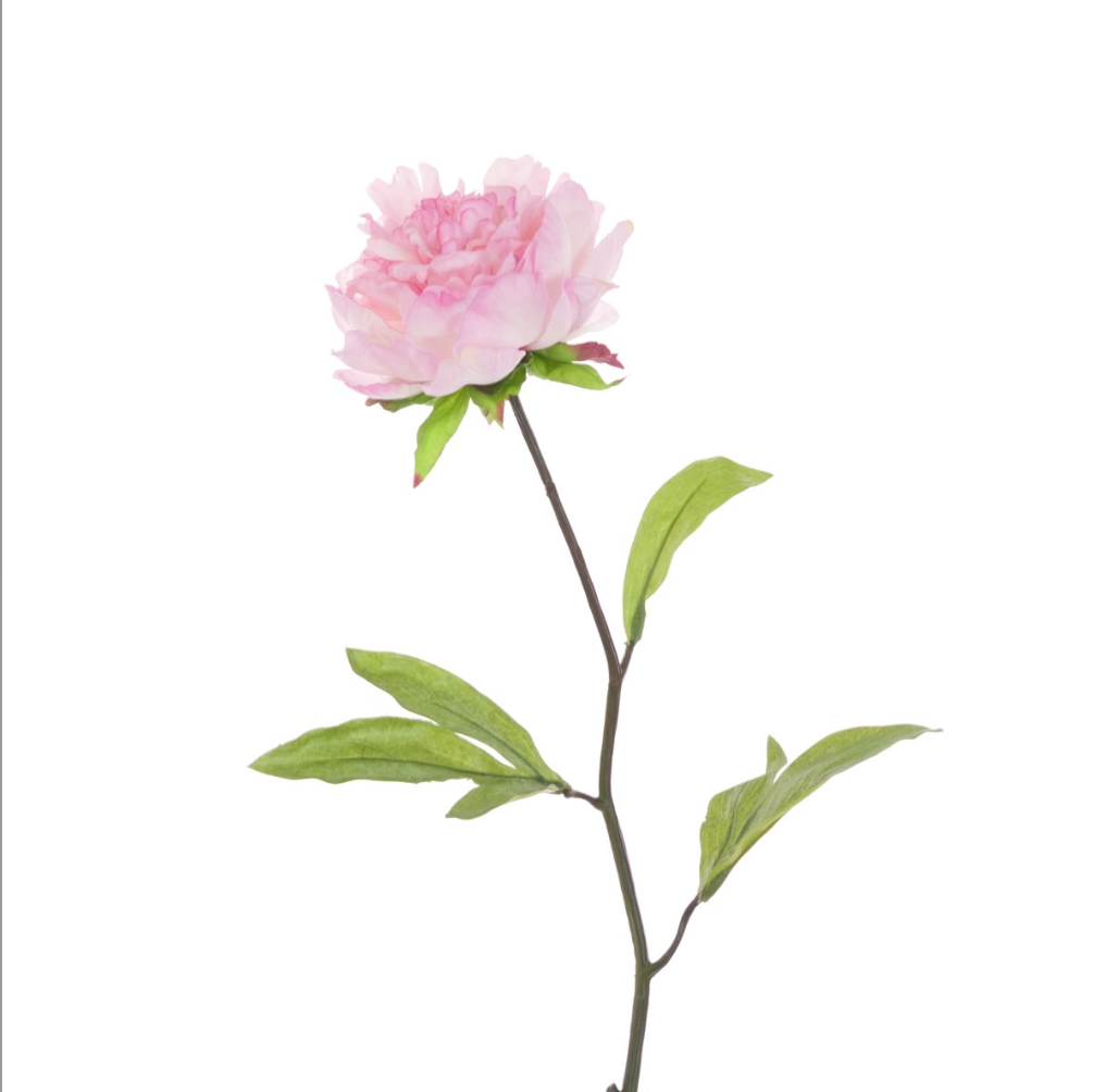 Faux Fresh Touch Light Pink Peony Stem