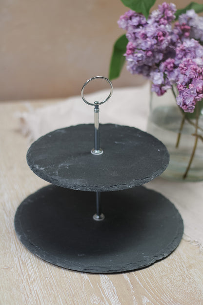 Slate Tiered Tray Stand