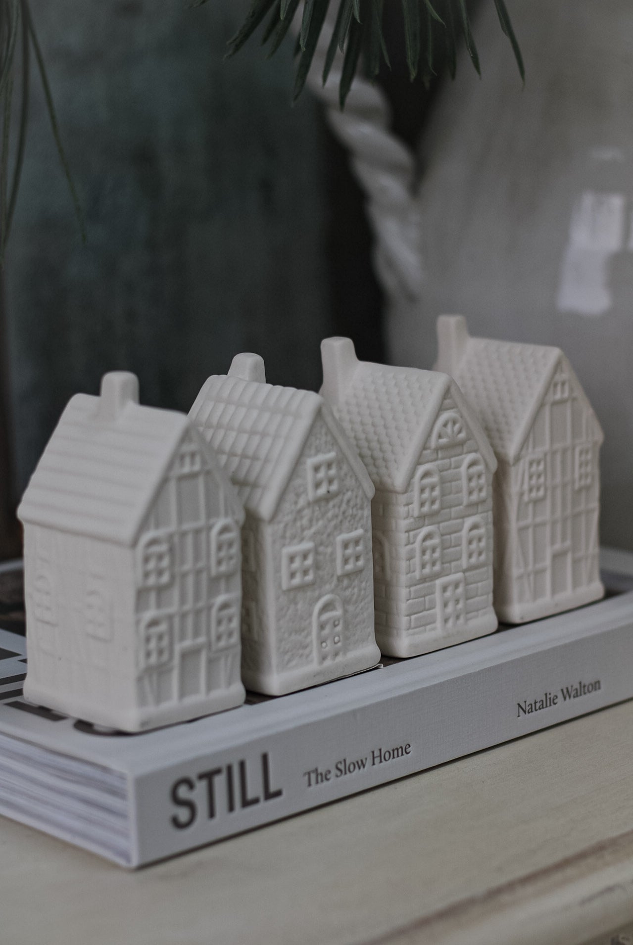 Small White Ceramic Winter Town Houses