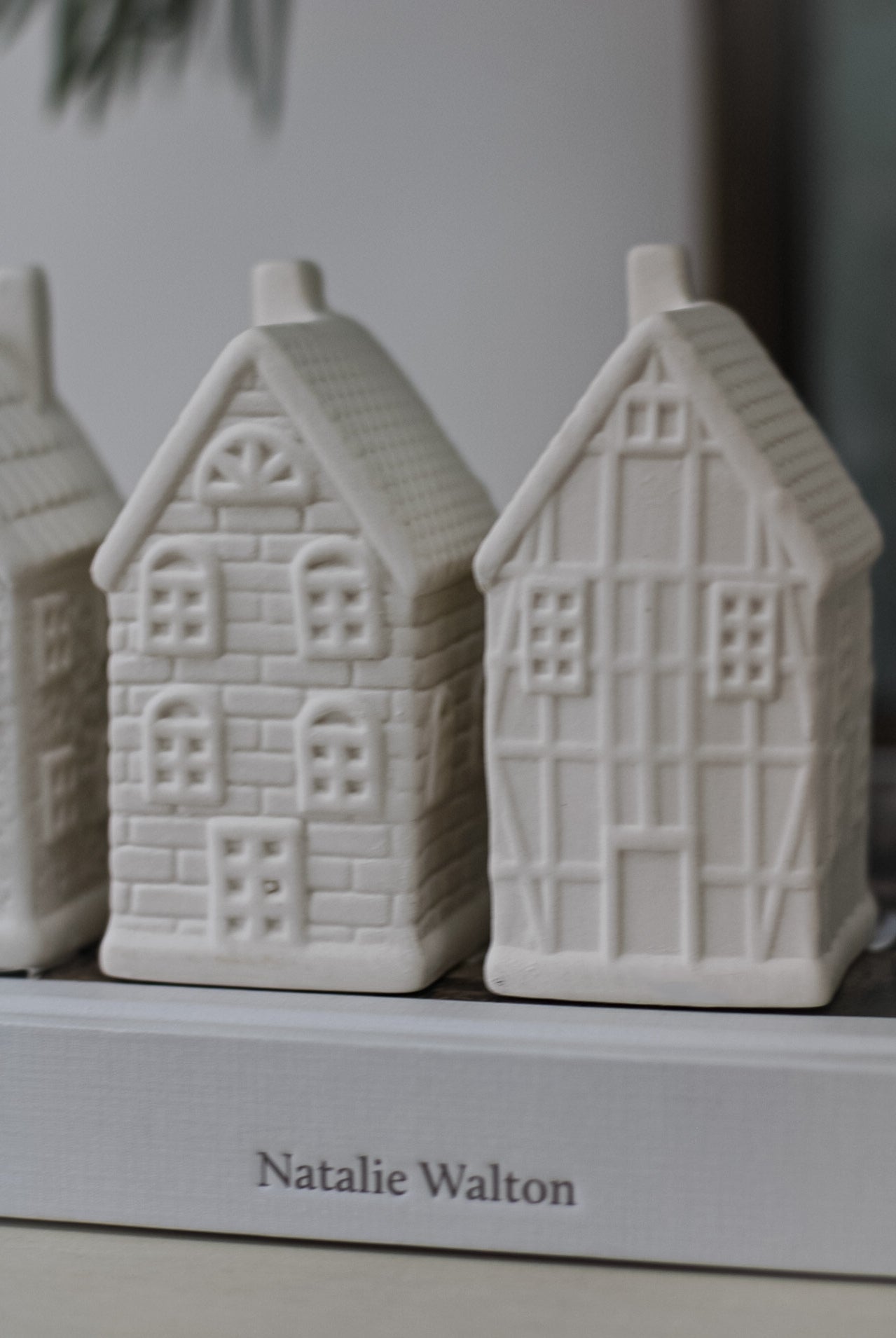 Small White Ceramic Winter Town Houses