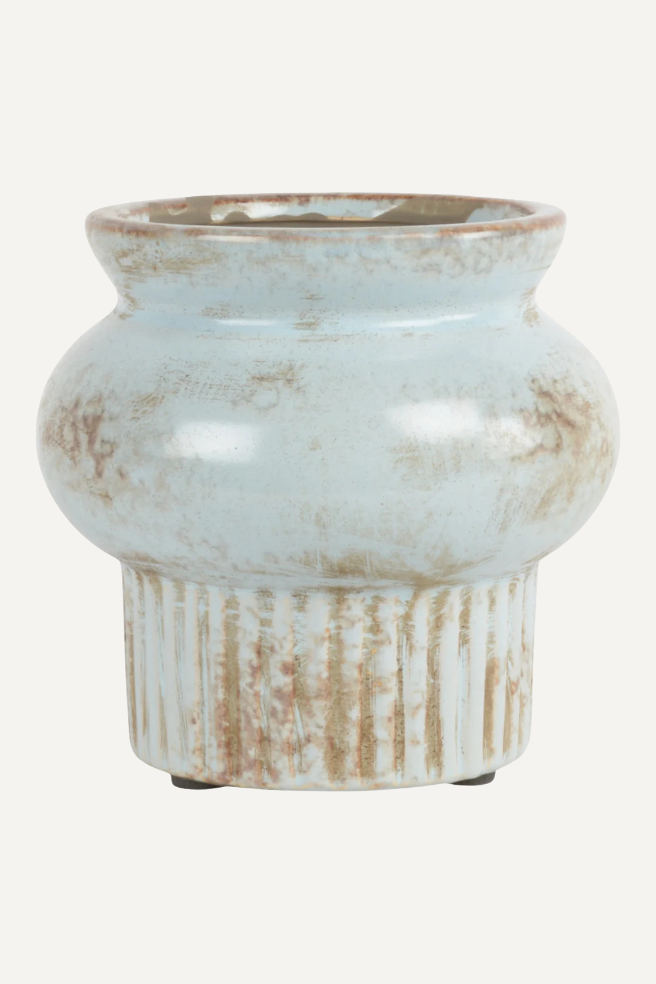 Soft Blue Distressed Vase