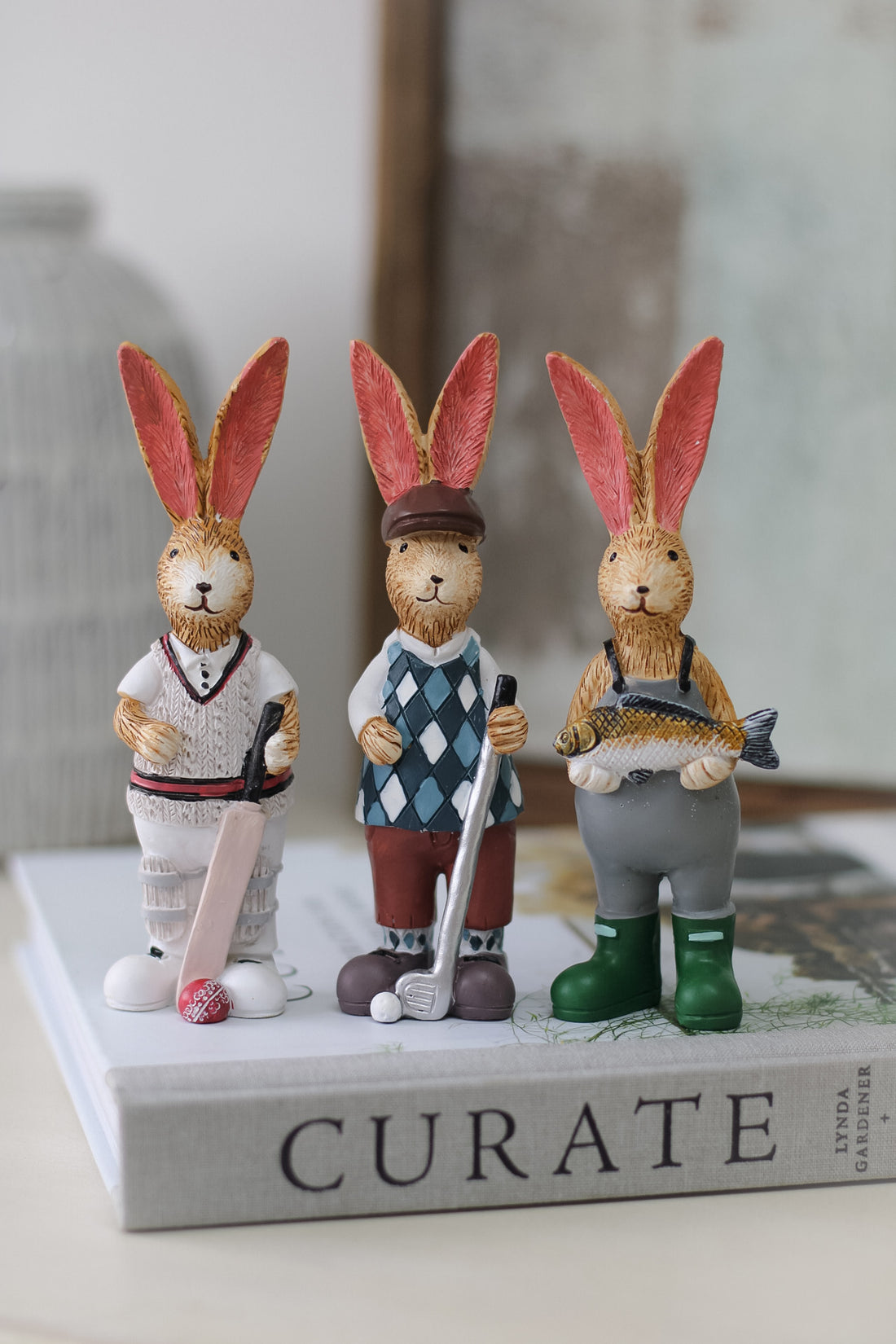 Sporty Rabbit Ornaments for spring decor