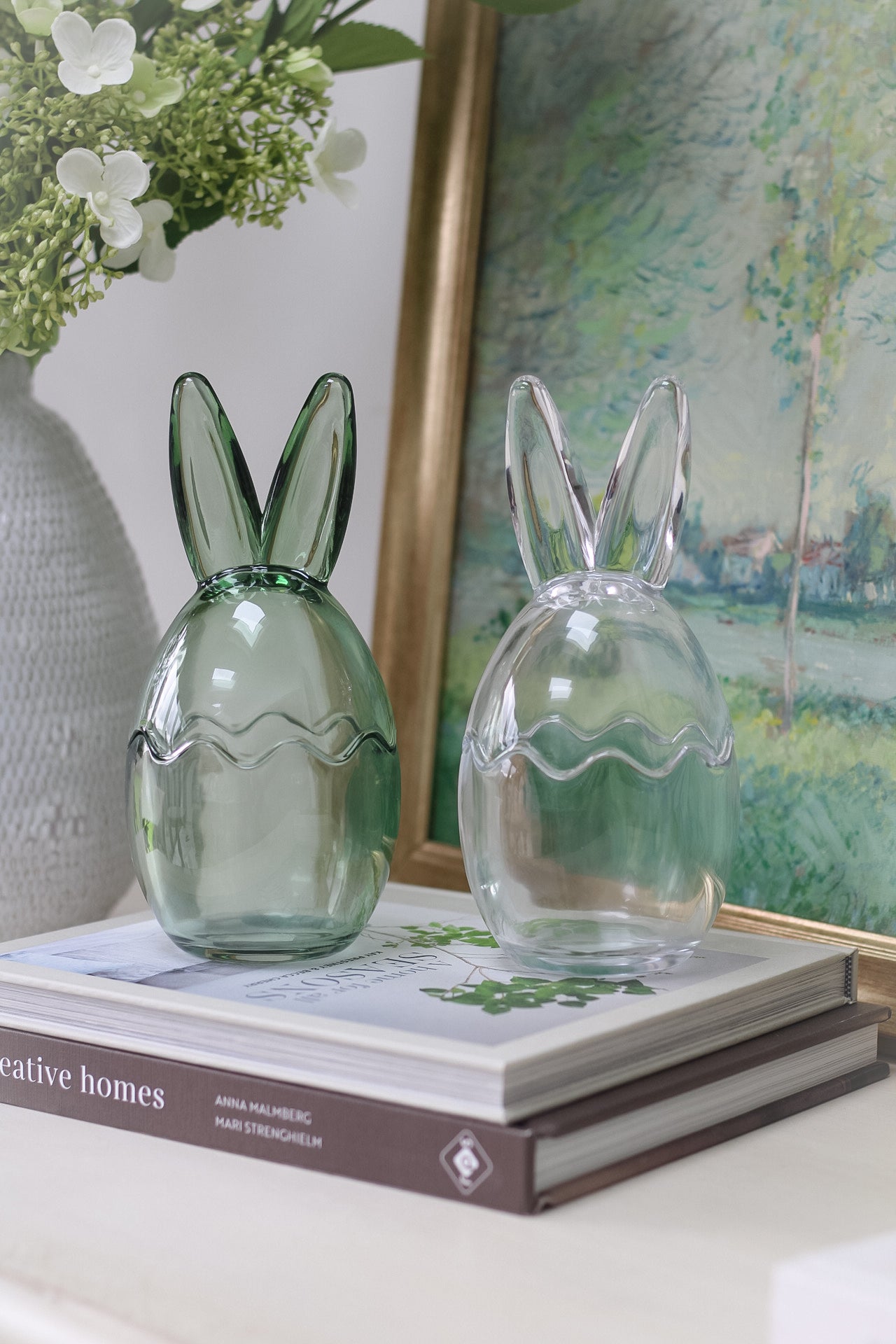 Spring Glass Bunny Ears Jar