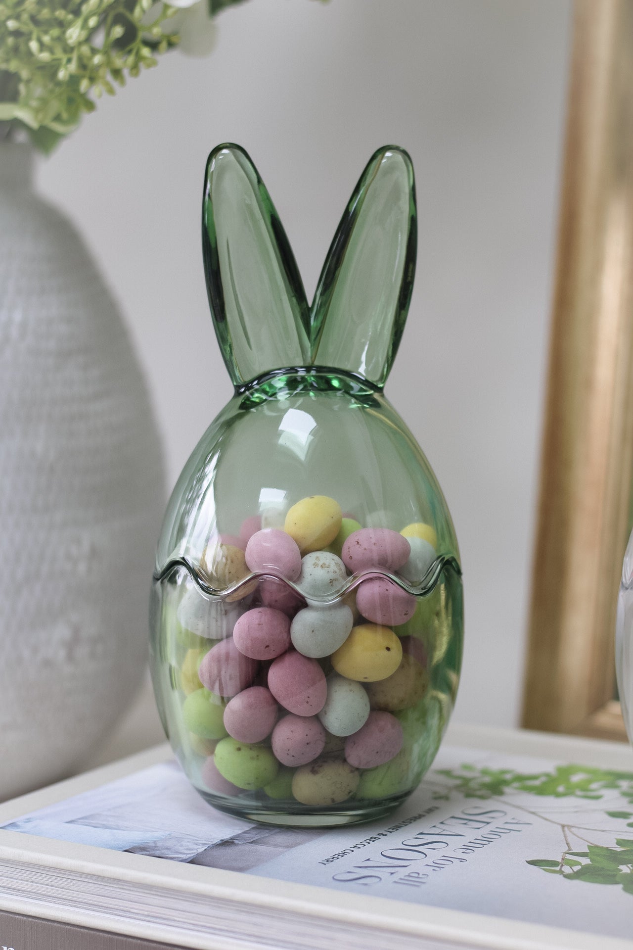 Spring Glass Bunny Ears Jar