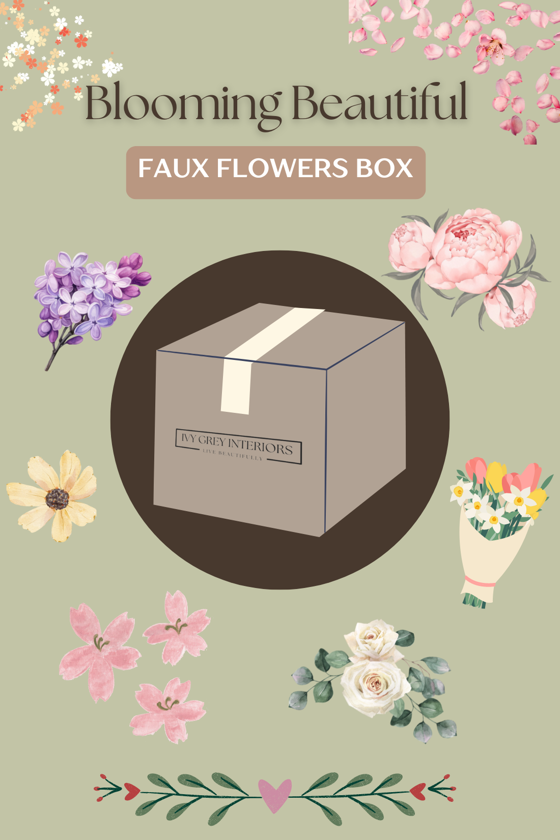 Blooming Beautiful... Faux Flowers Surprise Box