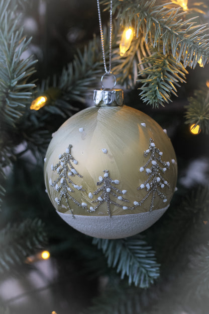 Tawny Christmas Tree Bauble, delicate christmas tree design perfect for adding a beautiful touch to your christmas tree decorations.