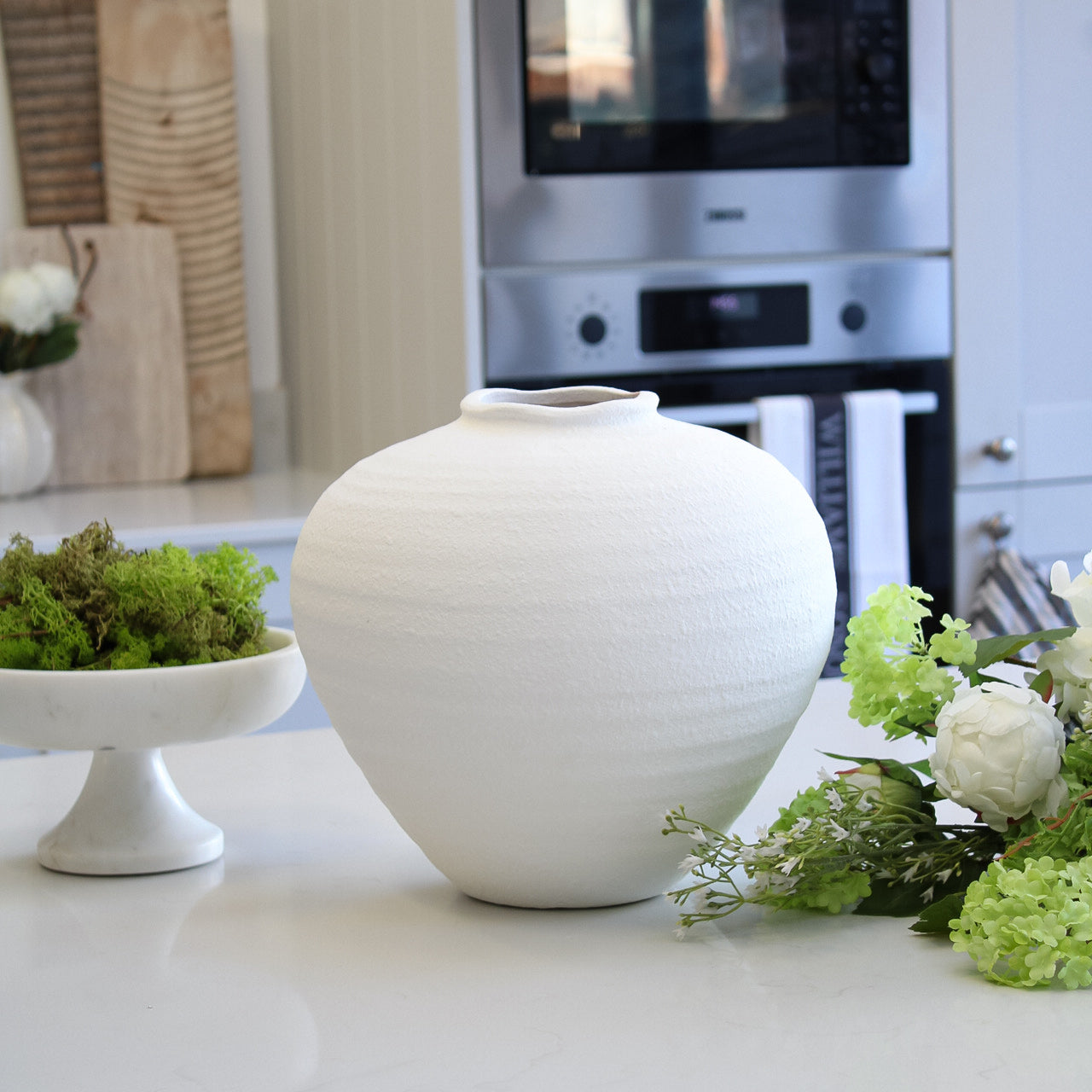 Textured White Vase