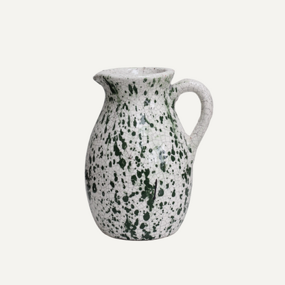 crackle effect green dappled jug for home decor