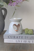 White Ceramic Heart Cut Out Wax Burner