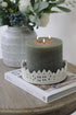 White Ceramic Round Winter Village Tray for elegant home decor