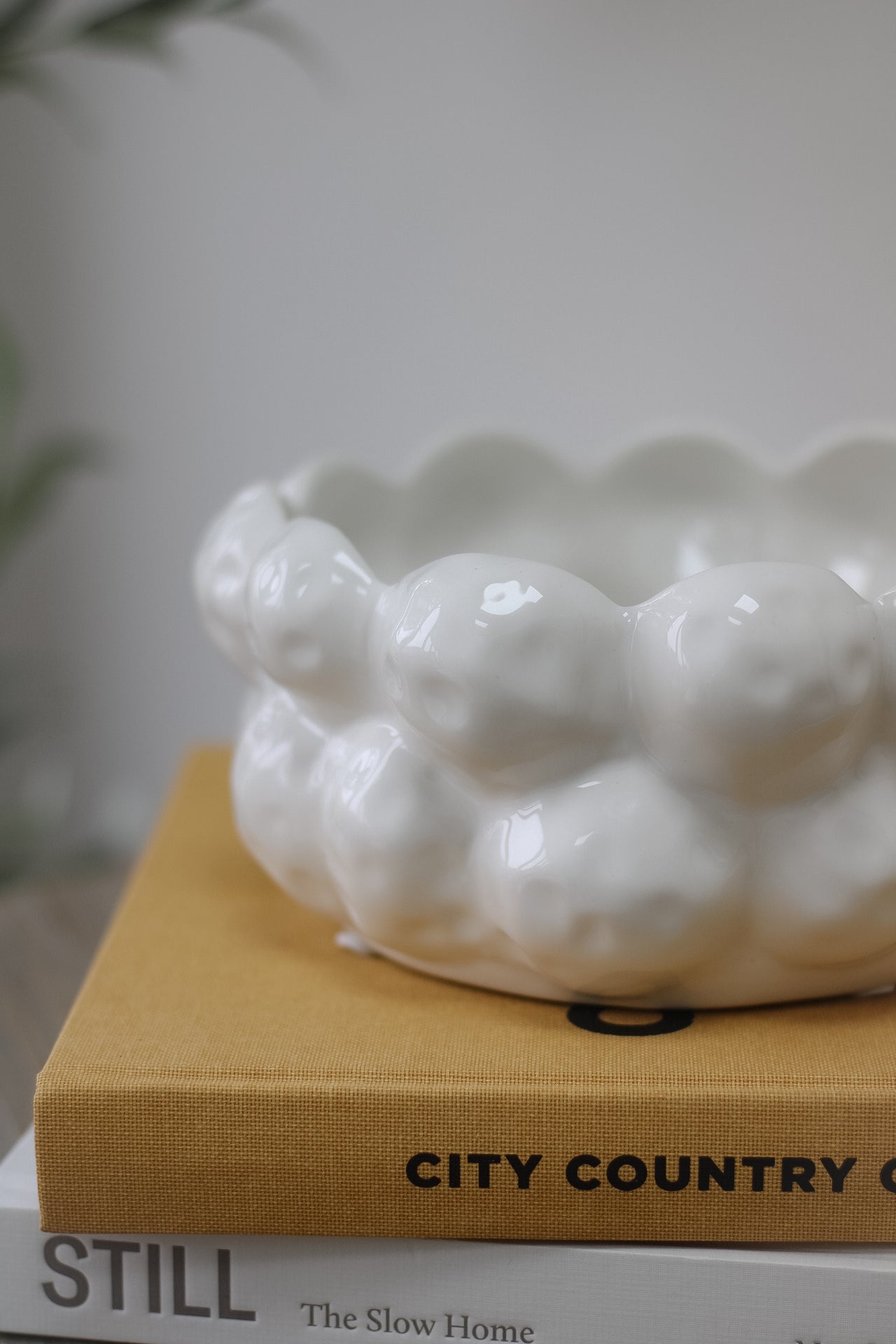 White Ceramic Snowball Planter 004