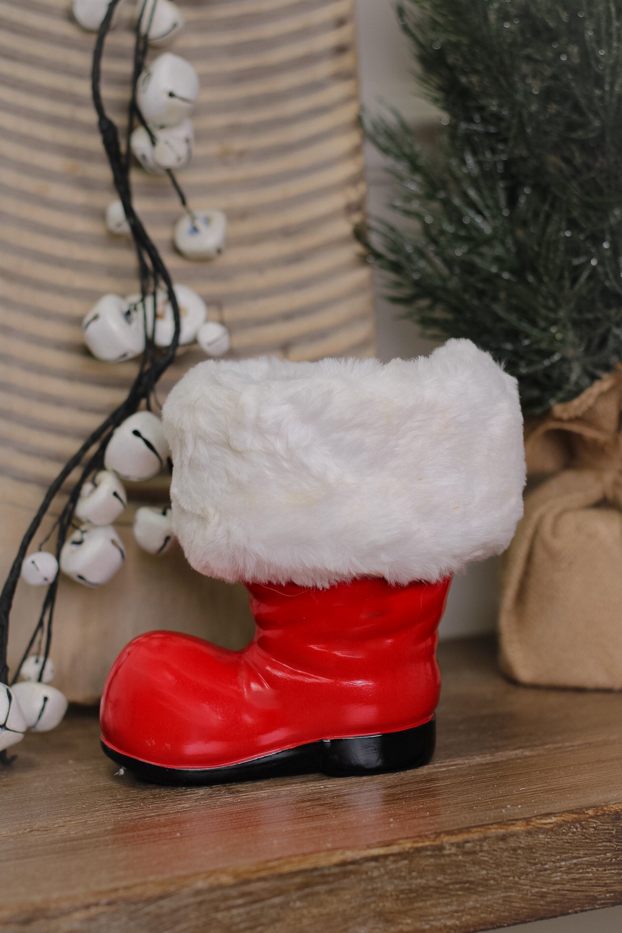 White Fur Topped Santa&