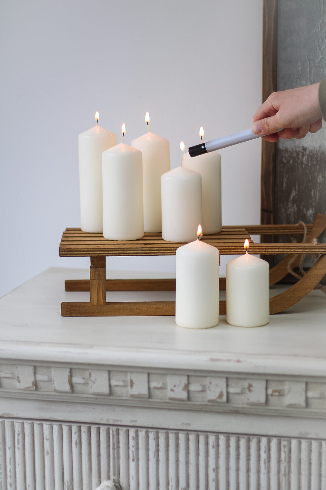 White Pillar Candles 001