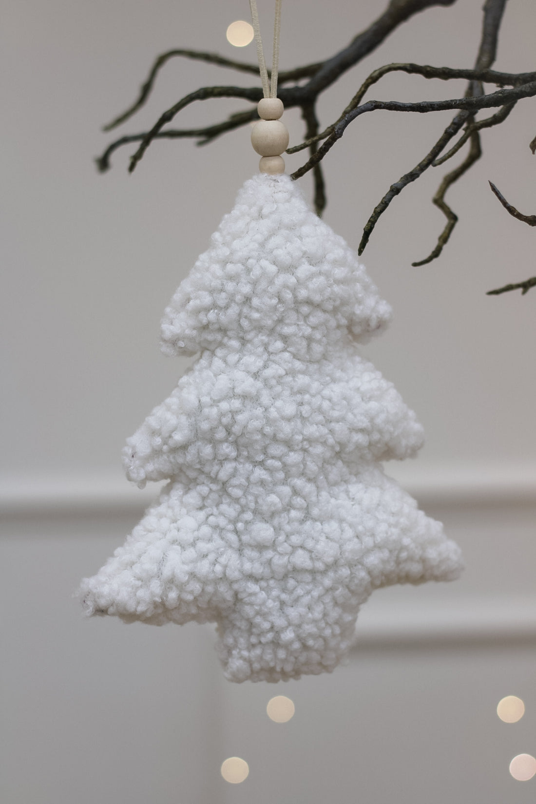 White Tree Boucle Tree Hanger