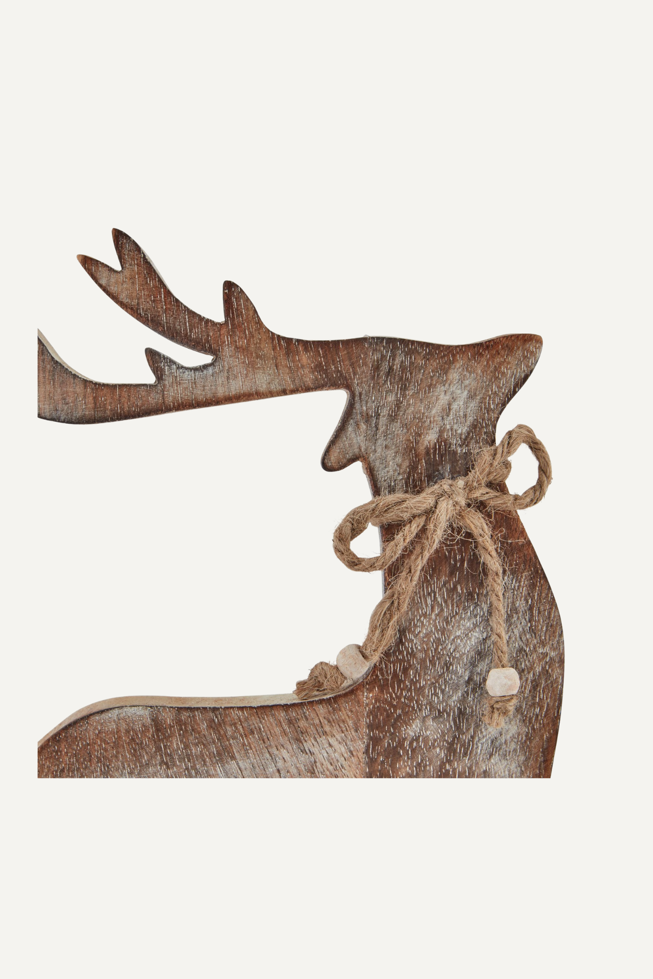 White Washed Wooden Reindeer