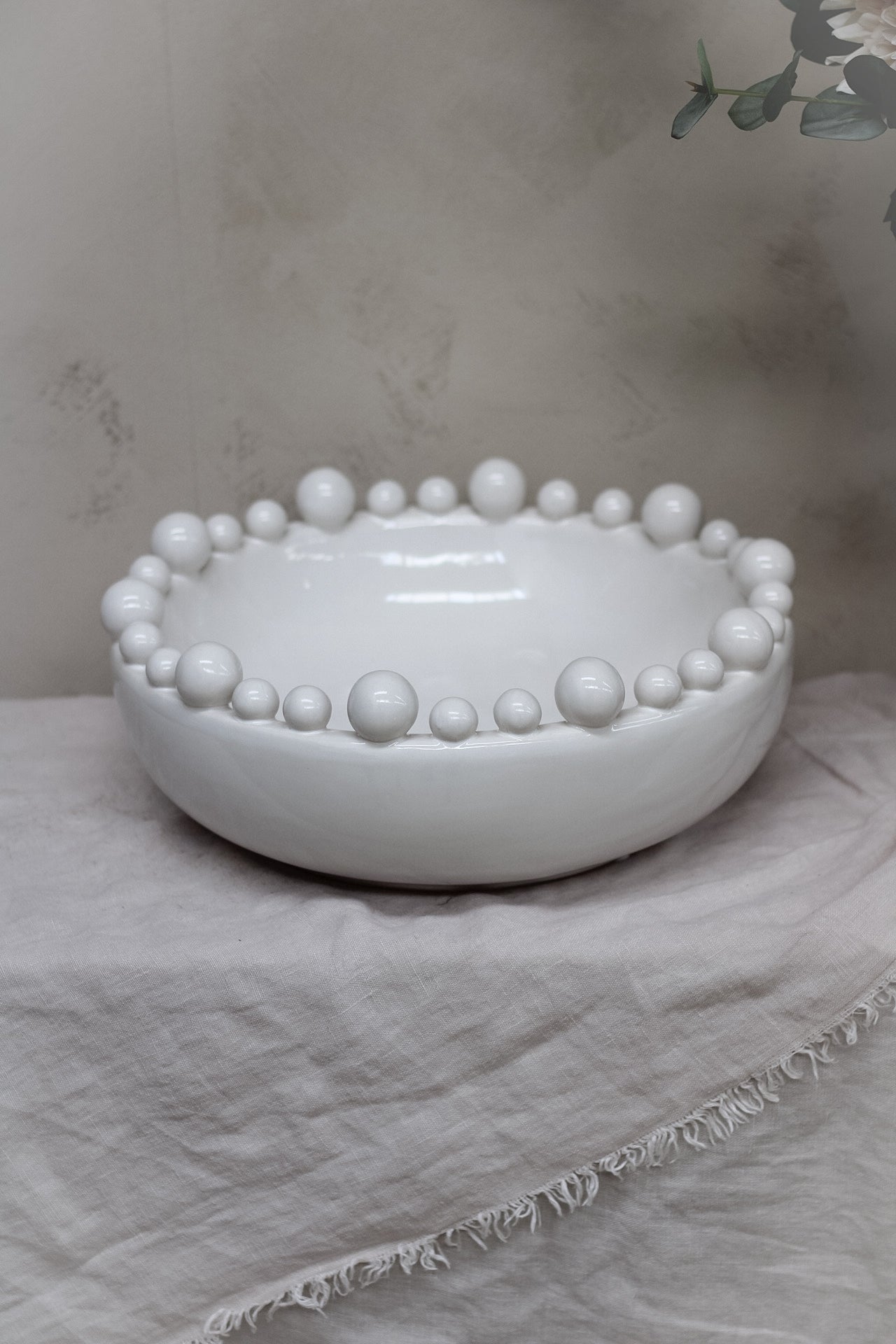 Up close of White Bobble Bowl