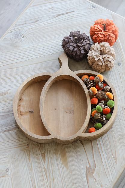 Wooden Pumpkin Tray