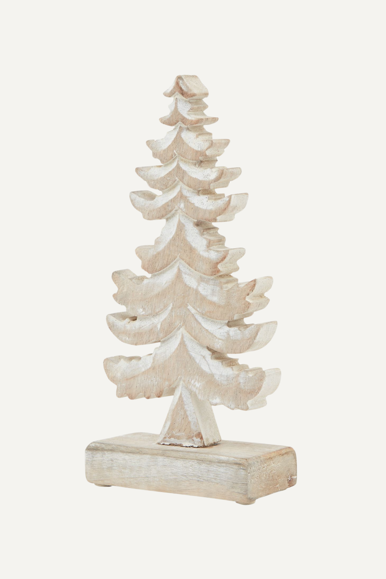 White washed wooden christmas tree