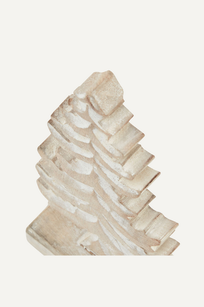 Chunky white washed wooden christmas tree