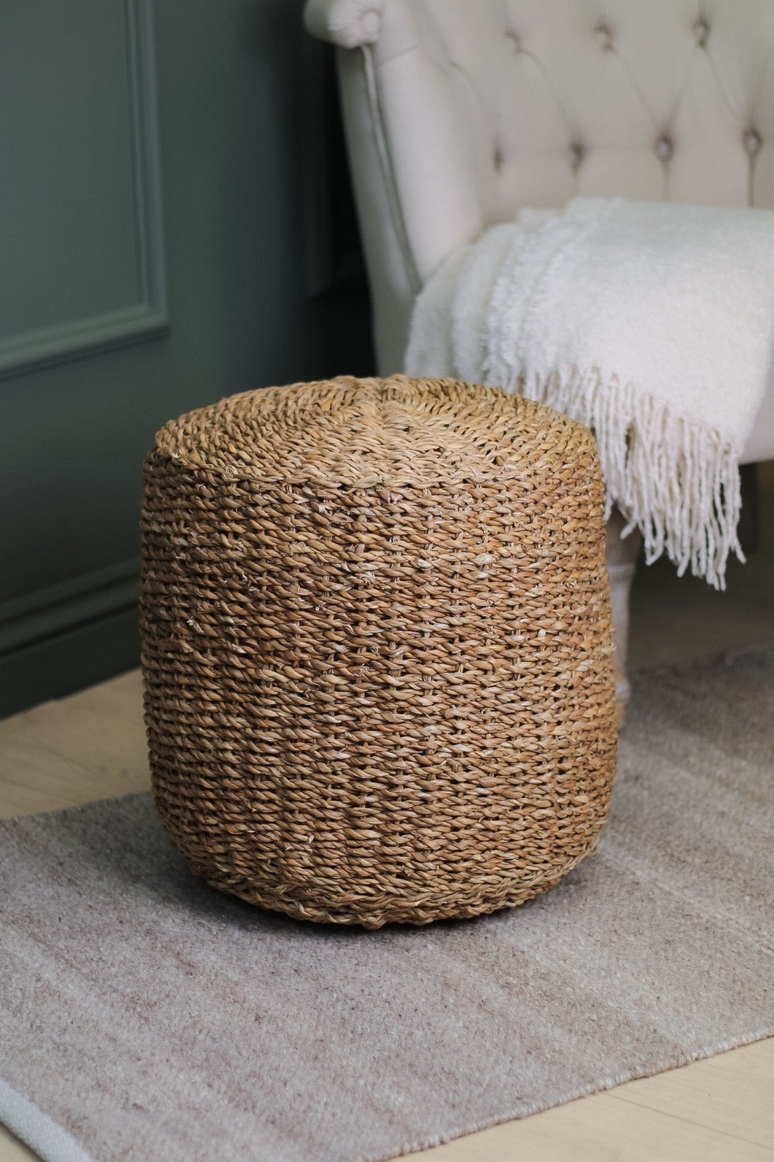 braided footstool