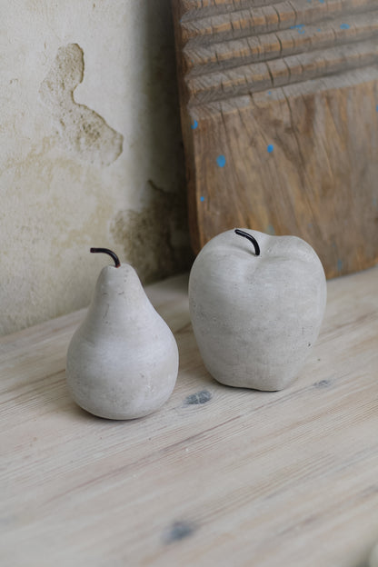 rustic concrete apple and pear