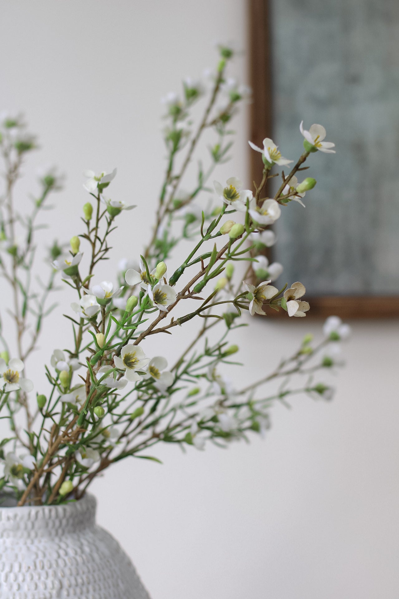 faux white wax flower