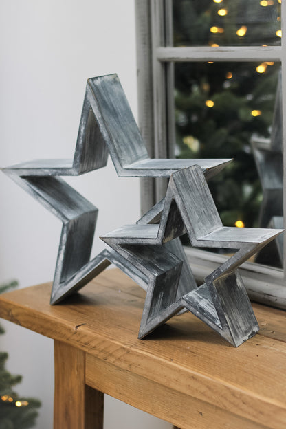 wooden stars styled on a side board