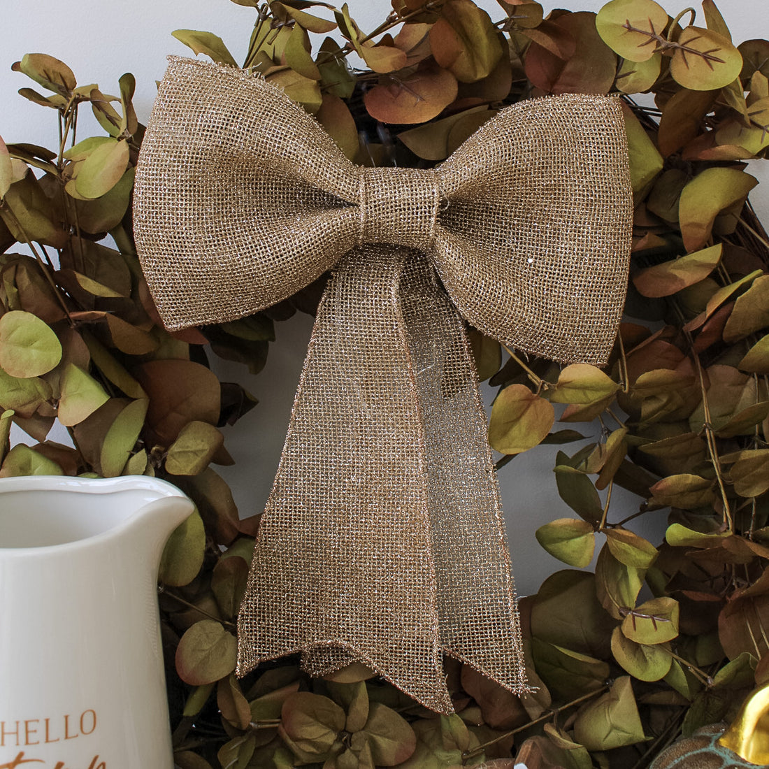 Champagne Gold Hessian Bow