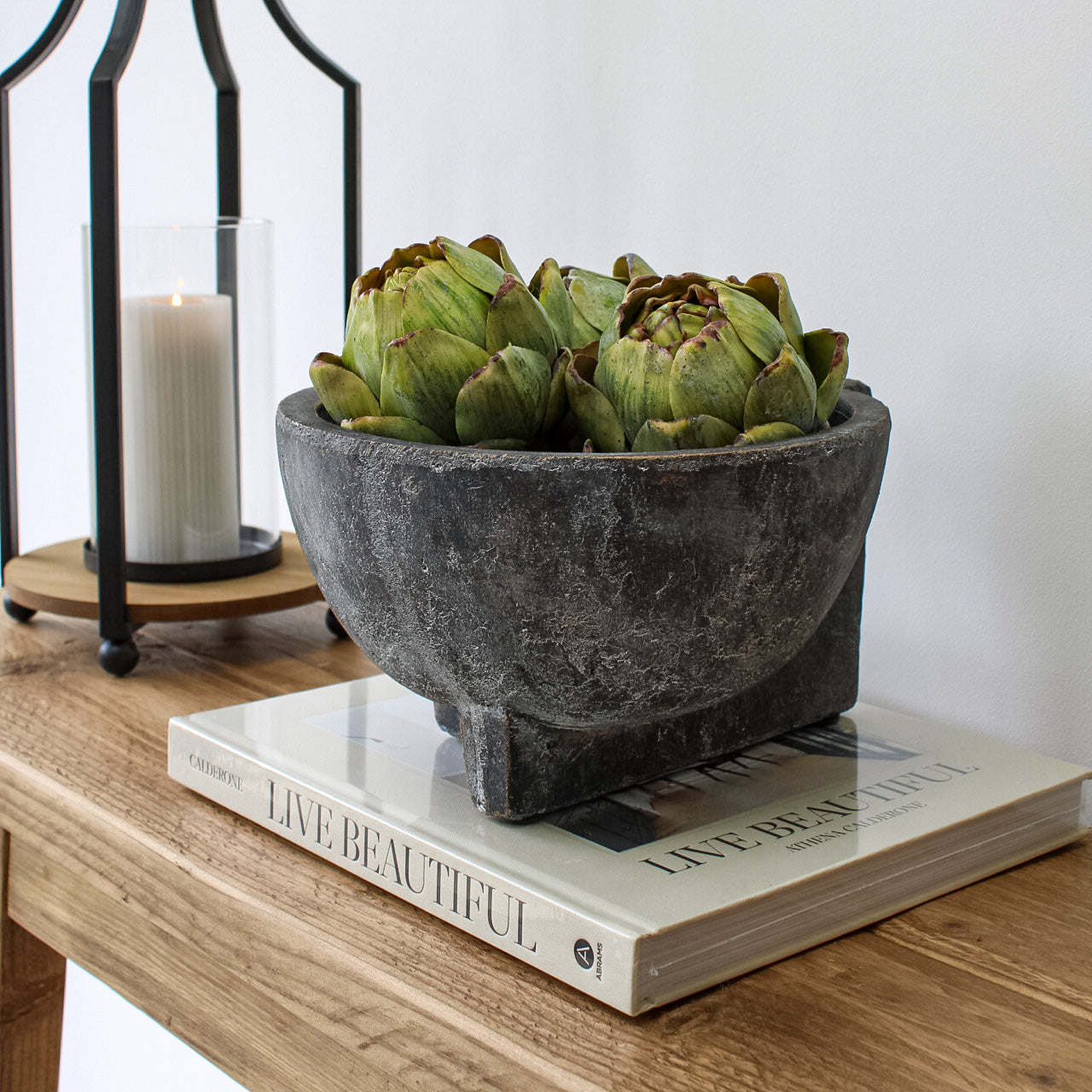 Distressed Charcoal Terracotta Bowl