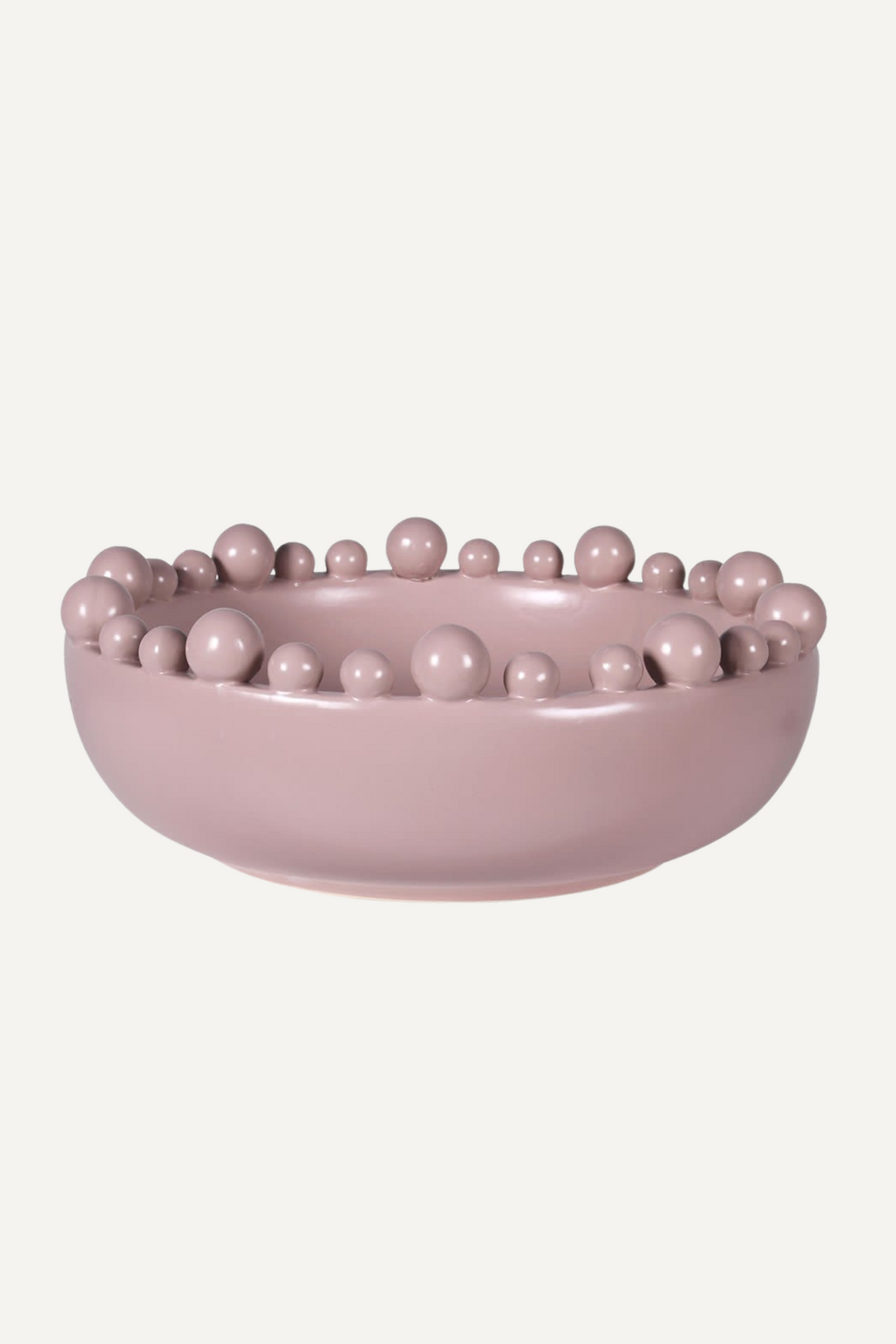 matt blush bobble edged ceramic bowl