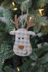 small gingham check reindeer face tree hanger