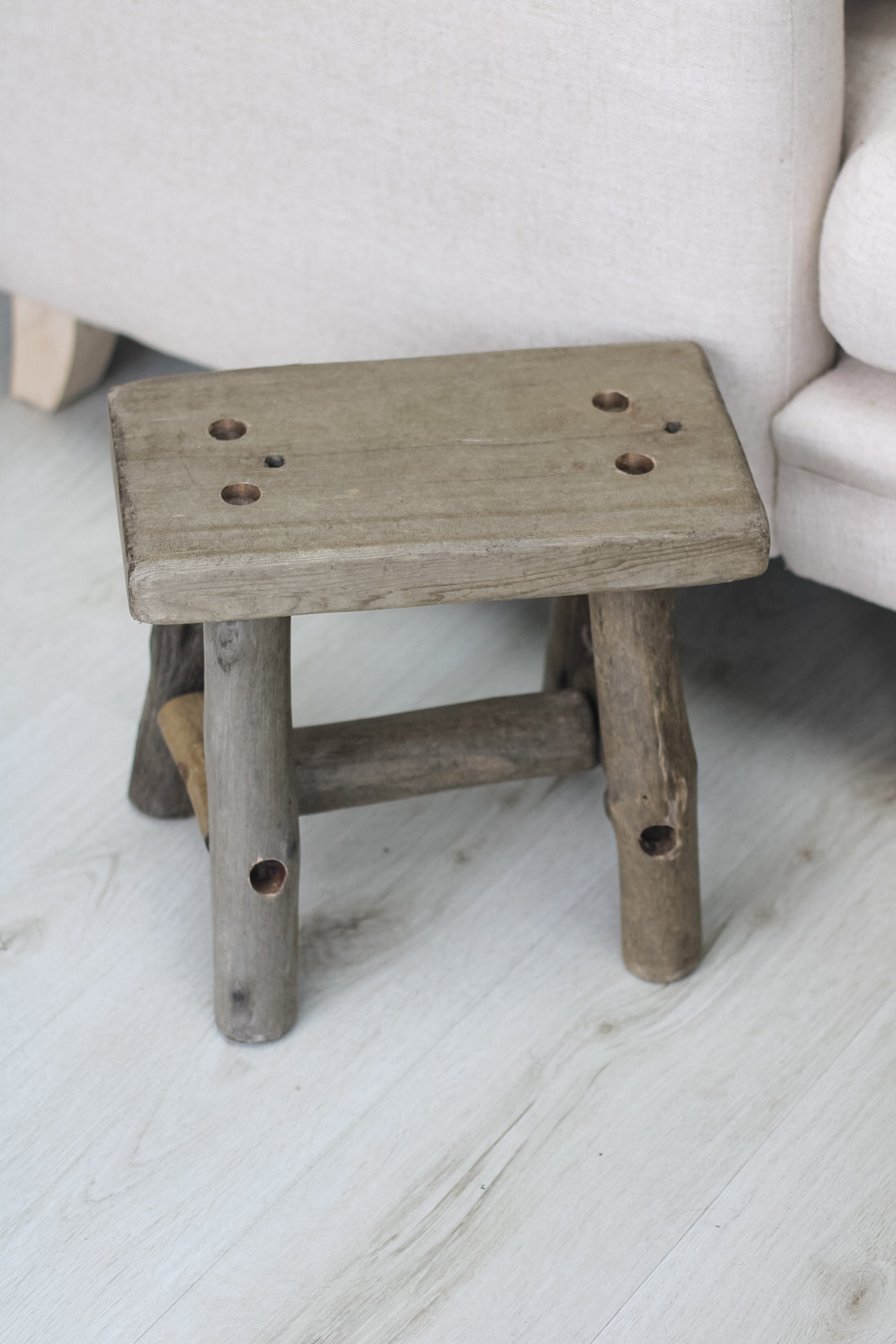 top of wooden stool