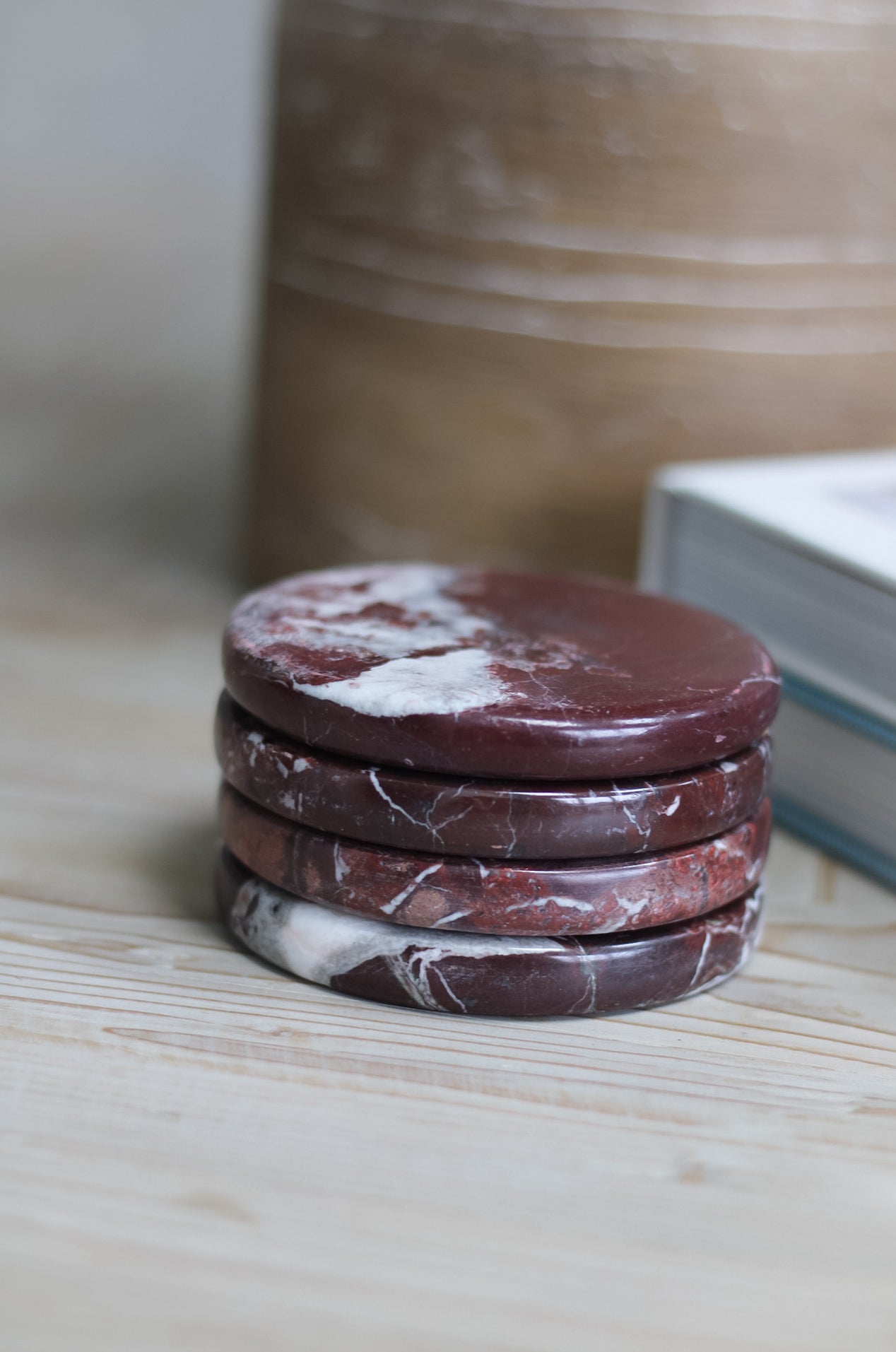 stack of marble coasters