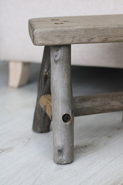 up close of wooden stool