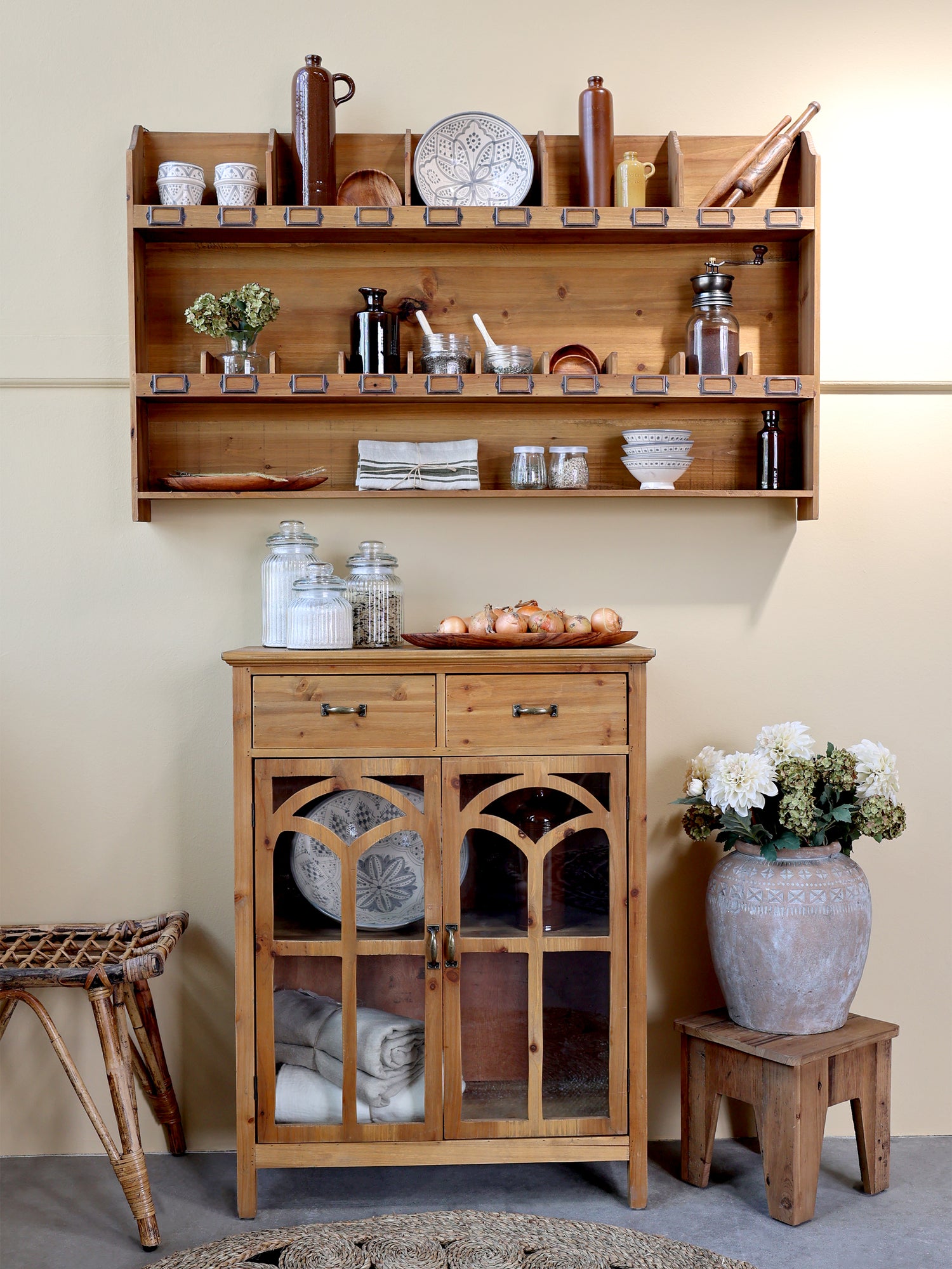 Grooved Glass Storage Jar