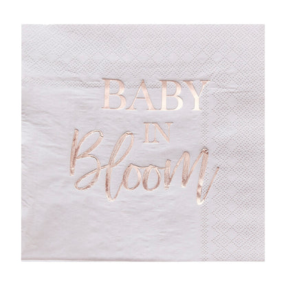 Baby in Bloom Rose Gold Napkins