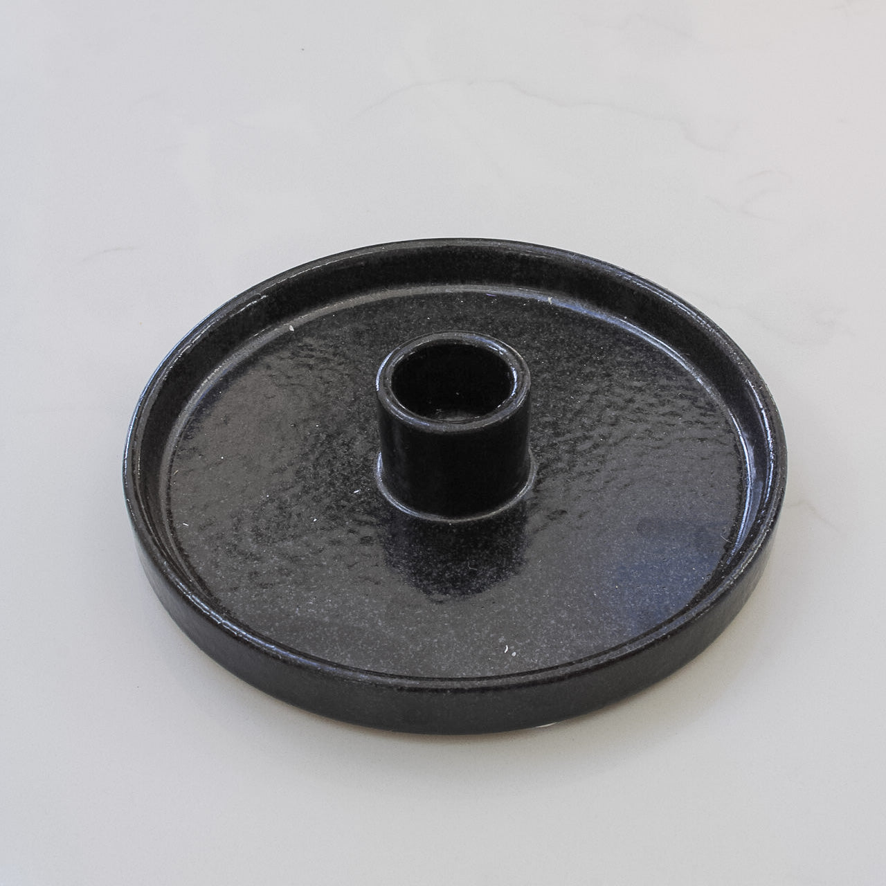 Onyx Stoneware Candle Holder