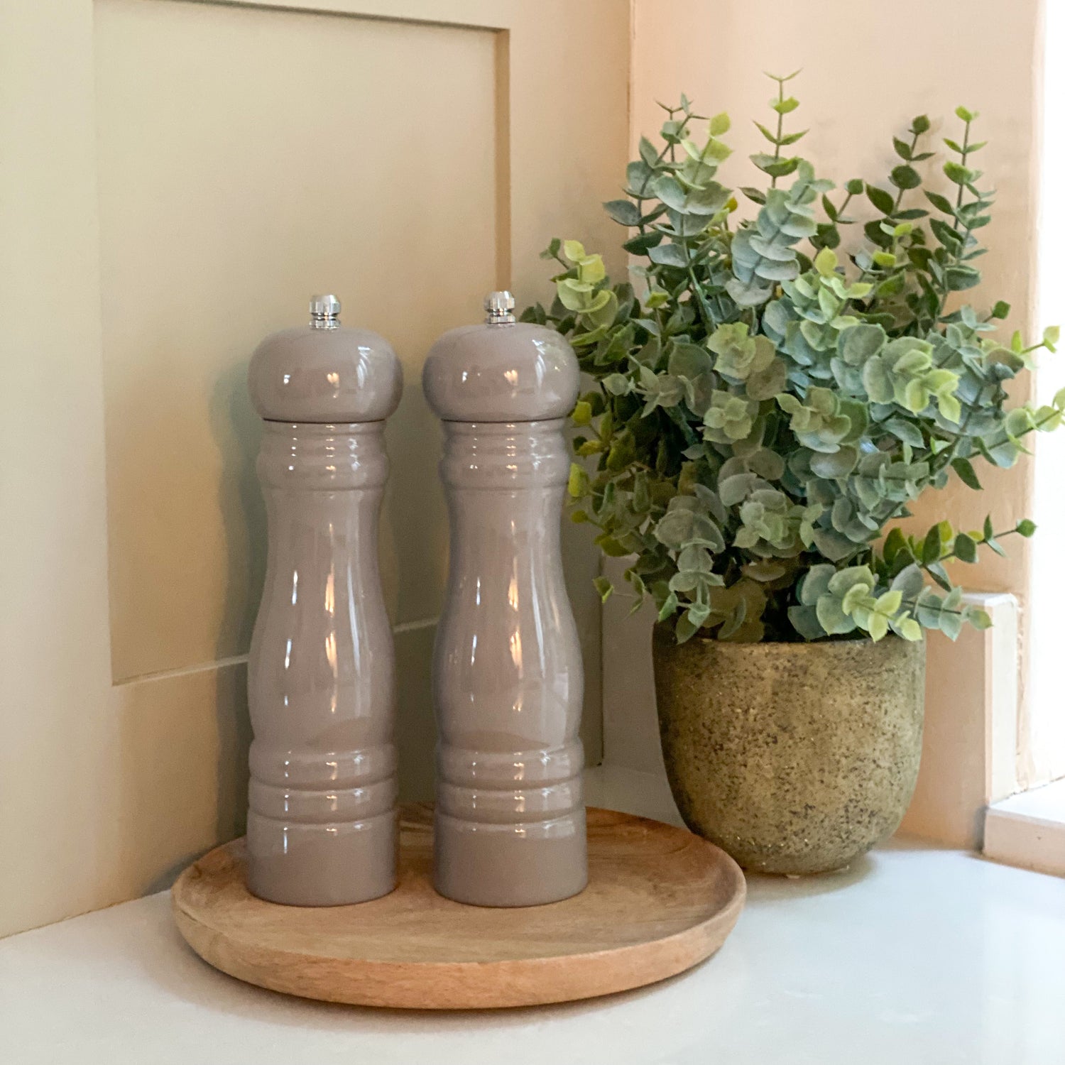 Soft Grey Salt &amp; Pepper Mills