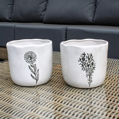 Botanical Monochrome Planter