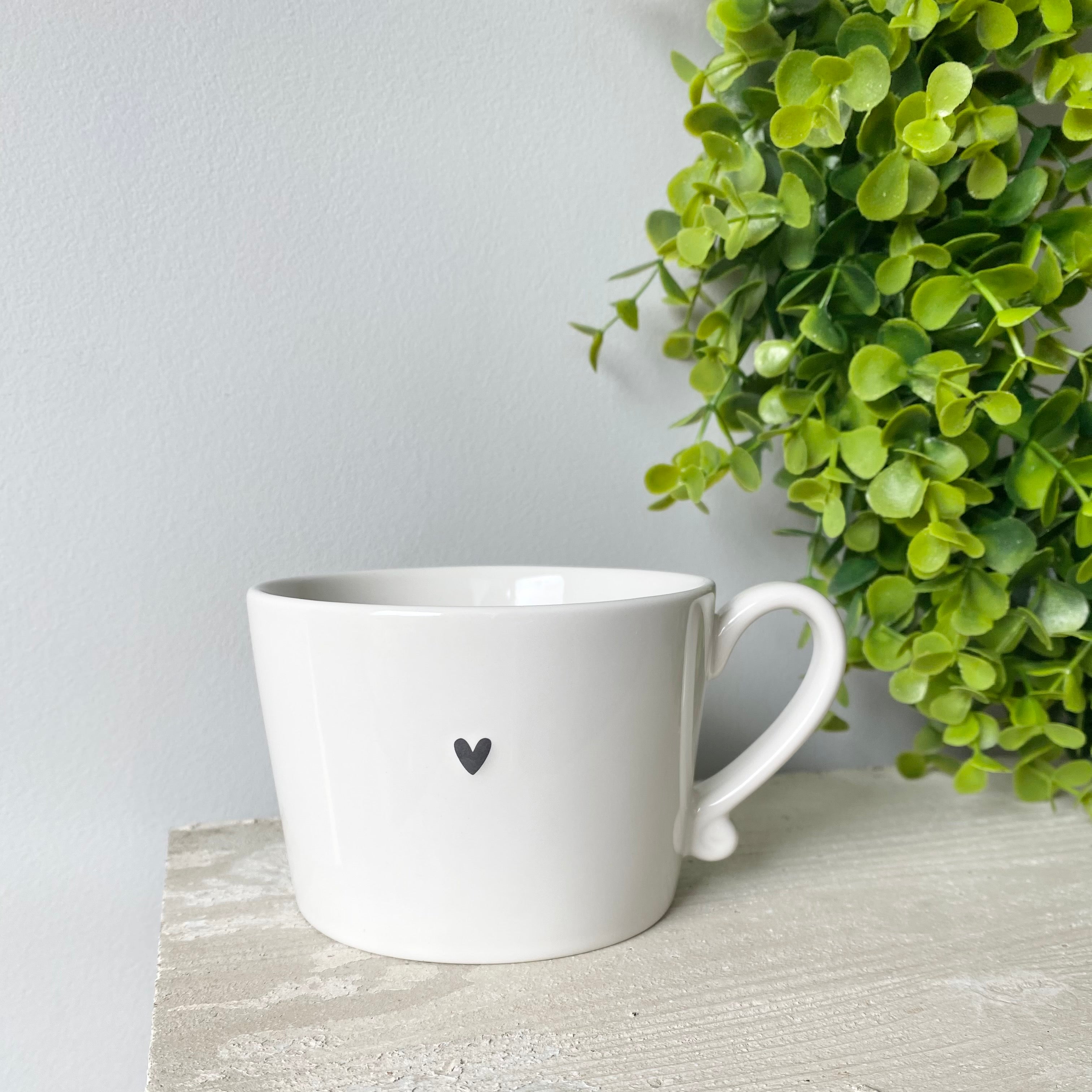 Black Tiny Heart Stoneware Mug