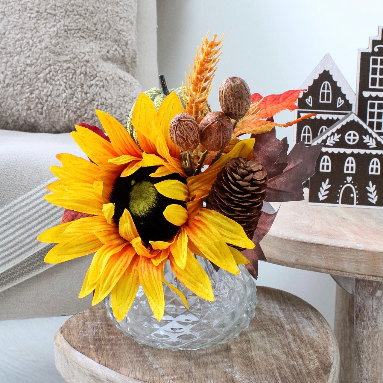 Faux Autumn Harvest Floral Bunch