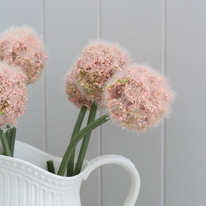 Faux Fluffy Pink Allium Stem