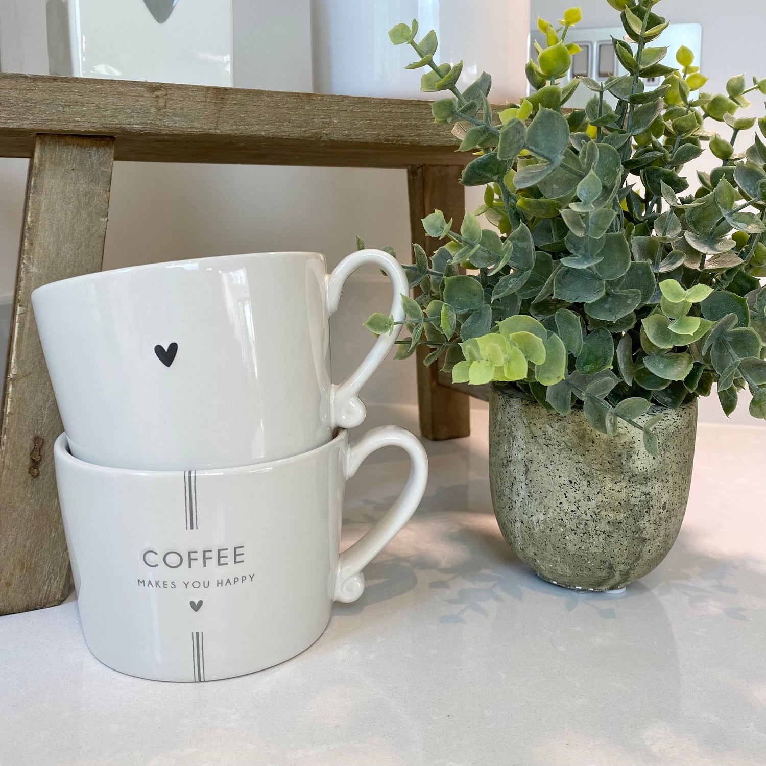 Black Tiny Heart Stoneware Mug