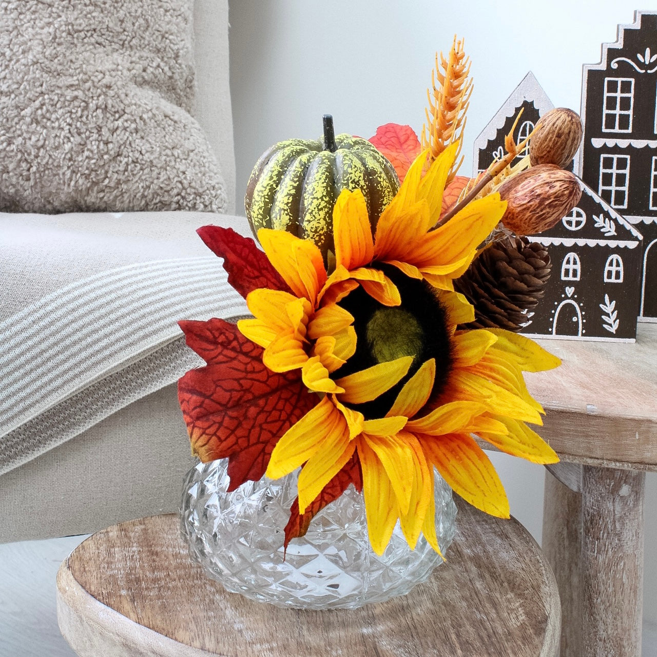 Faux Autumn Harvest Floral Bunch