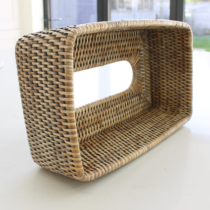 Grey Washed Rattan Tissue Box Cover