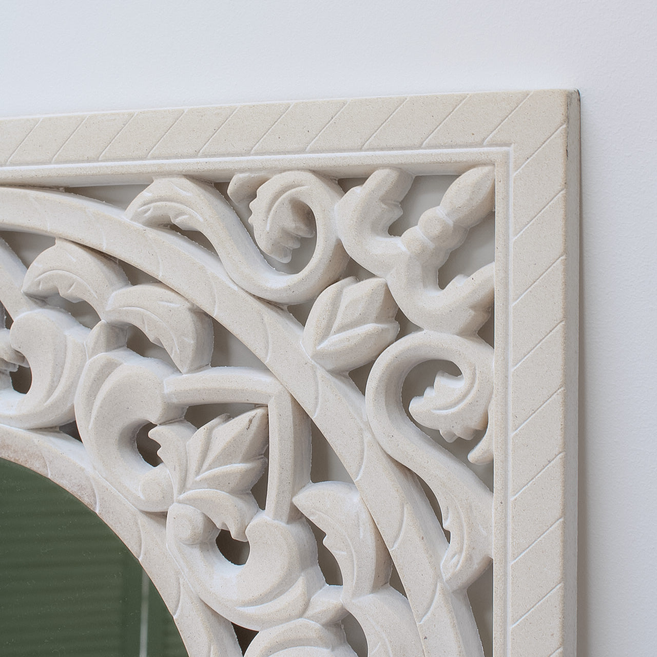 Pale Grey Ornate Mirror Panel