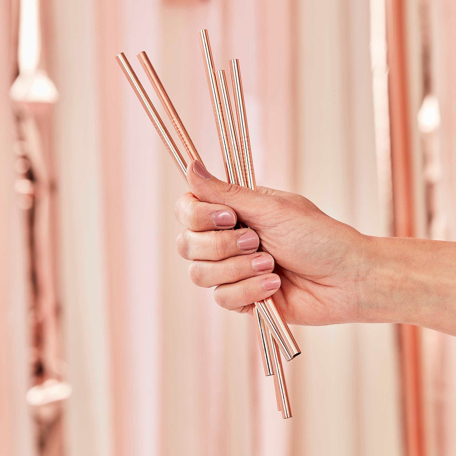 Rose Gold Metal Straw | Set of 5